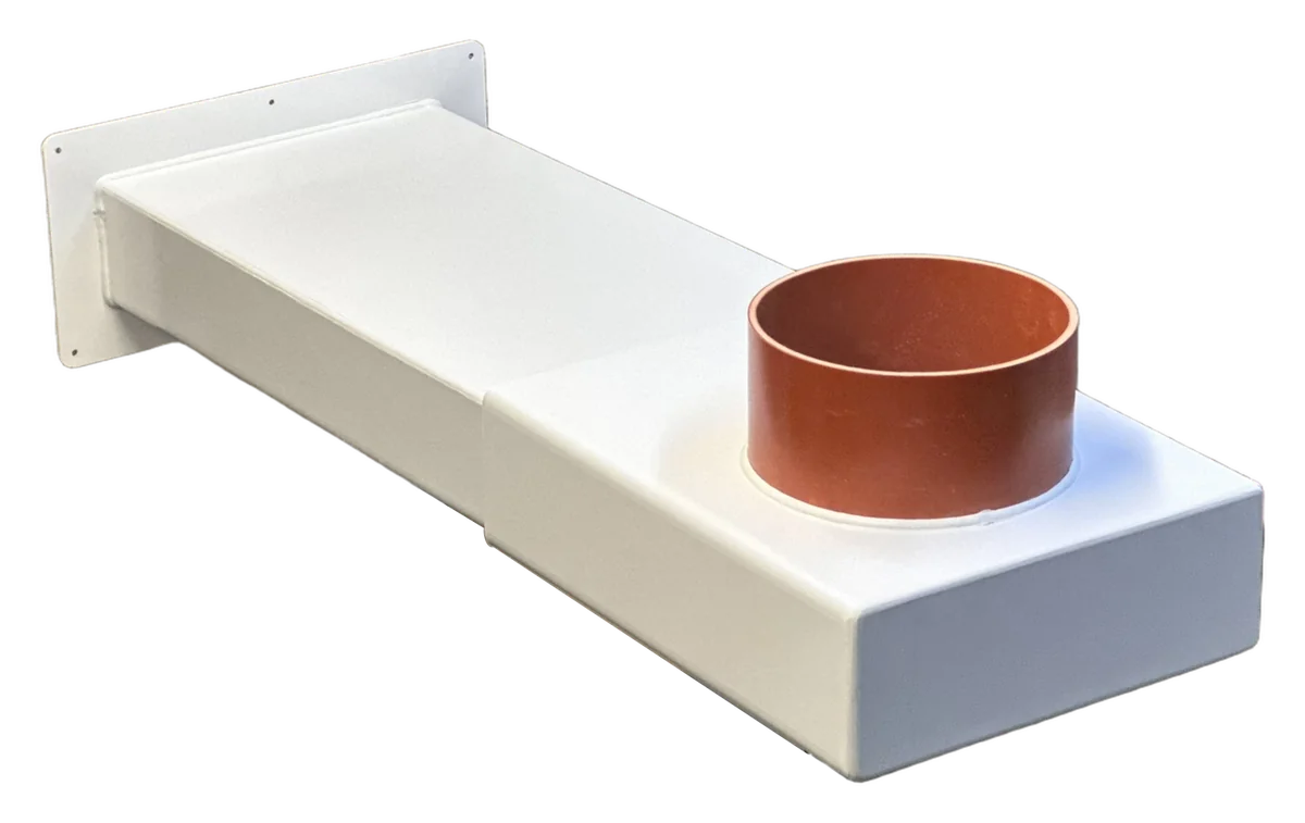 Nakładka kątowa przejściowa PVC-U 300 × 100 → Ø200 mm do przelewów HD - miniatura